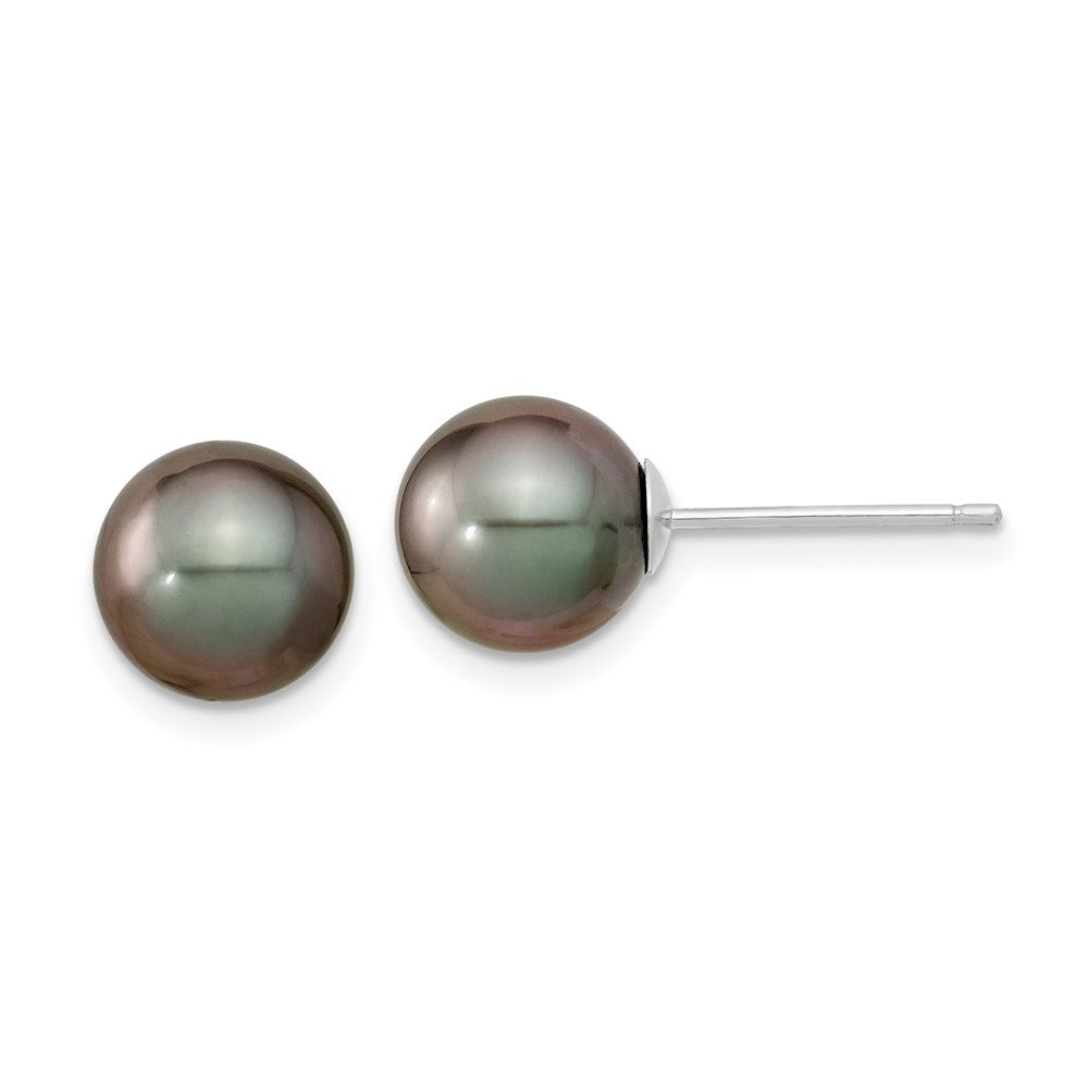 14K White gold;Post;Saltwater pearl