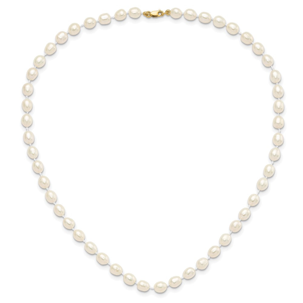 14k 5-6mm White Freshwater Cultured Pearl 5 inch Bracelet, 14 inch Necklace and Post Earrings Set