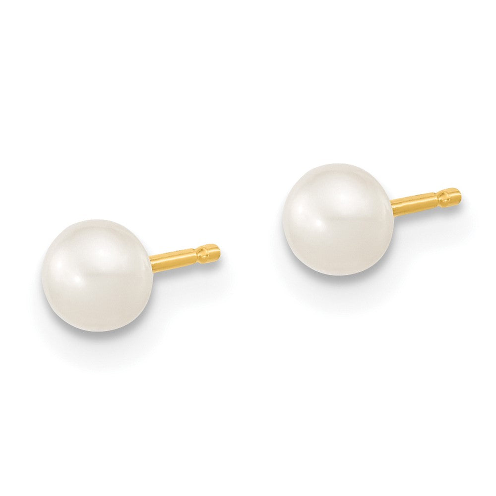 14k 4-5mm White Freshwater Cultured Pearl 5 inch Bracelet with 1 inch Extension, 14 inch Necklace with 1 inch Extension and Post Earrings Set