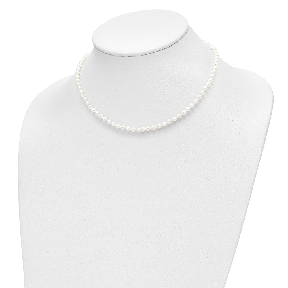 14k 4-5mm White Freshwater Cultured Pearl 5 inch Bracelet with 1 inch Extension, 14 inch Necklace with 1 inch Extension and Post Earrings Set