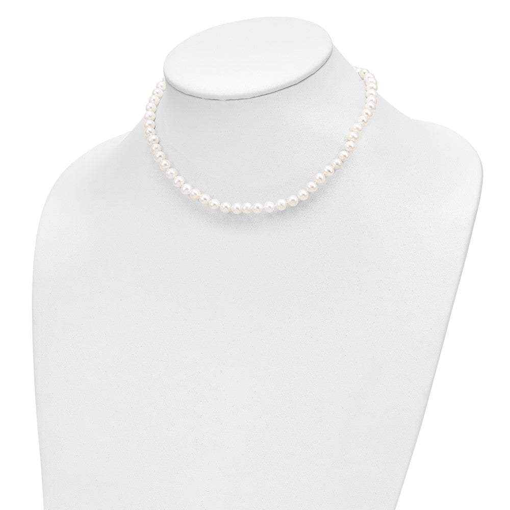 14k 5-6mm White Freshwater Cultured Pearl 5 inch Bracelet, 14 inch Necklace and Post Earrings Set