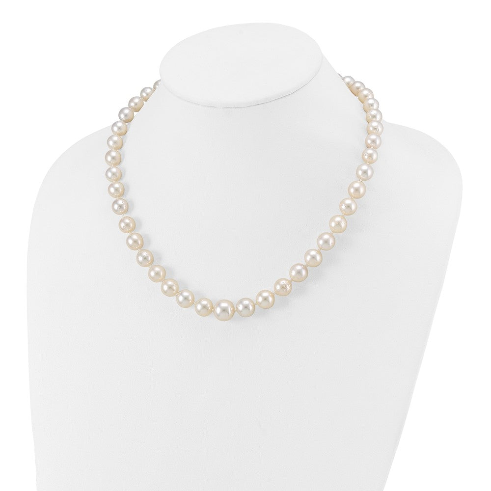 14k 9.5-12mm White Round South Sea Saltwater Cultured Graduated Pearl 18 inch Necklace