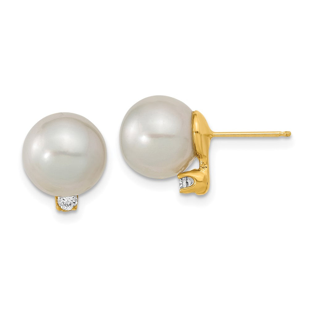 14k Yellow gold;Post;Saltwater pearl