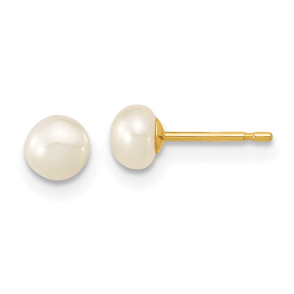 14k 4-5mm White Freshwater Cultured Pearl 14 inch Necklace, 5 inch Bracelet and Post Earrings Set