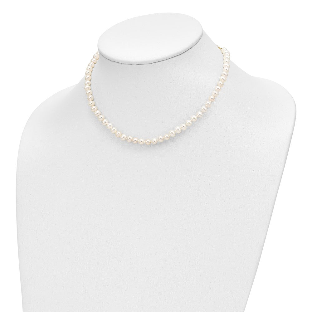 14k 4-5mm White Freshwater Cultured Pearl 14 inch Necklace, 5 inch Bracelet and Post Earrings Set