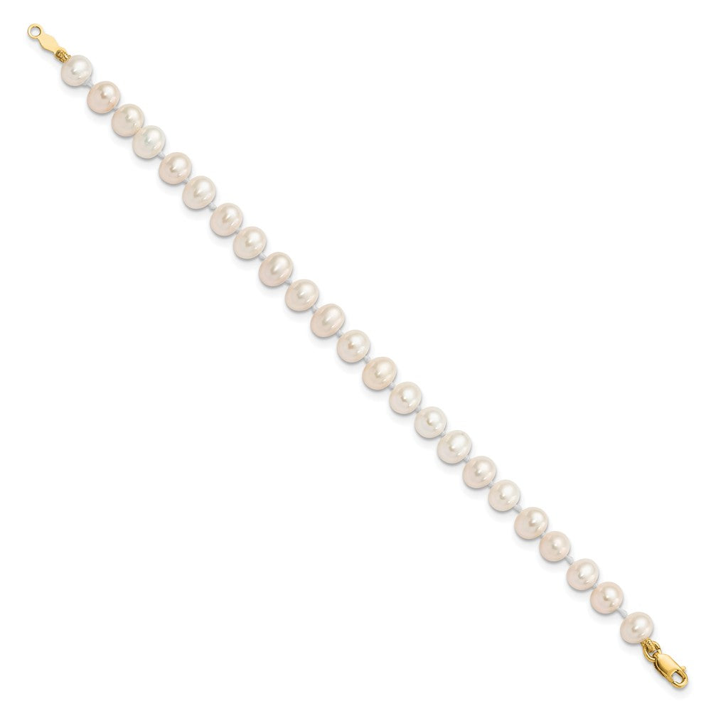 14k 4-5mm White Freshwater Cultured Pearl 14 inch Necklace, 5 inch Bracelet and Post Earrings Set