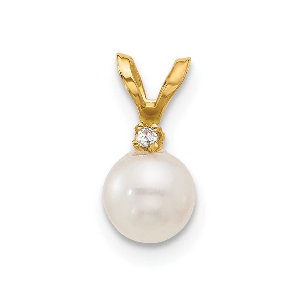 14k Yellow gold;Freshwater cultured pearl