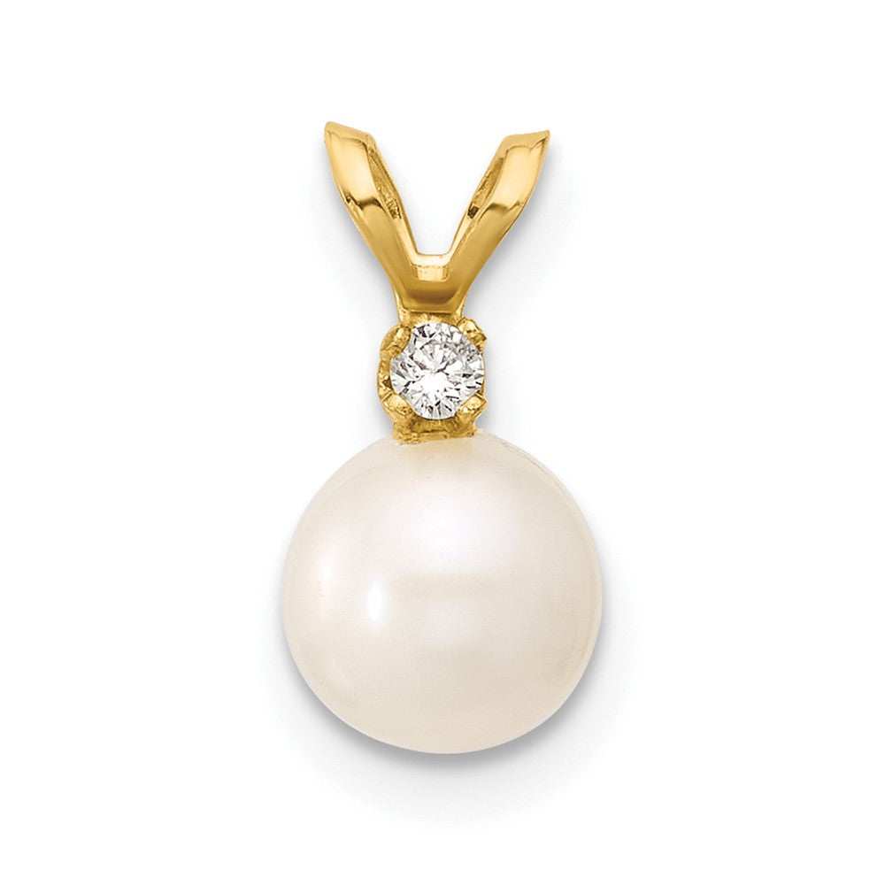 14k Yellow gold;Freshwater cultured pearl