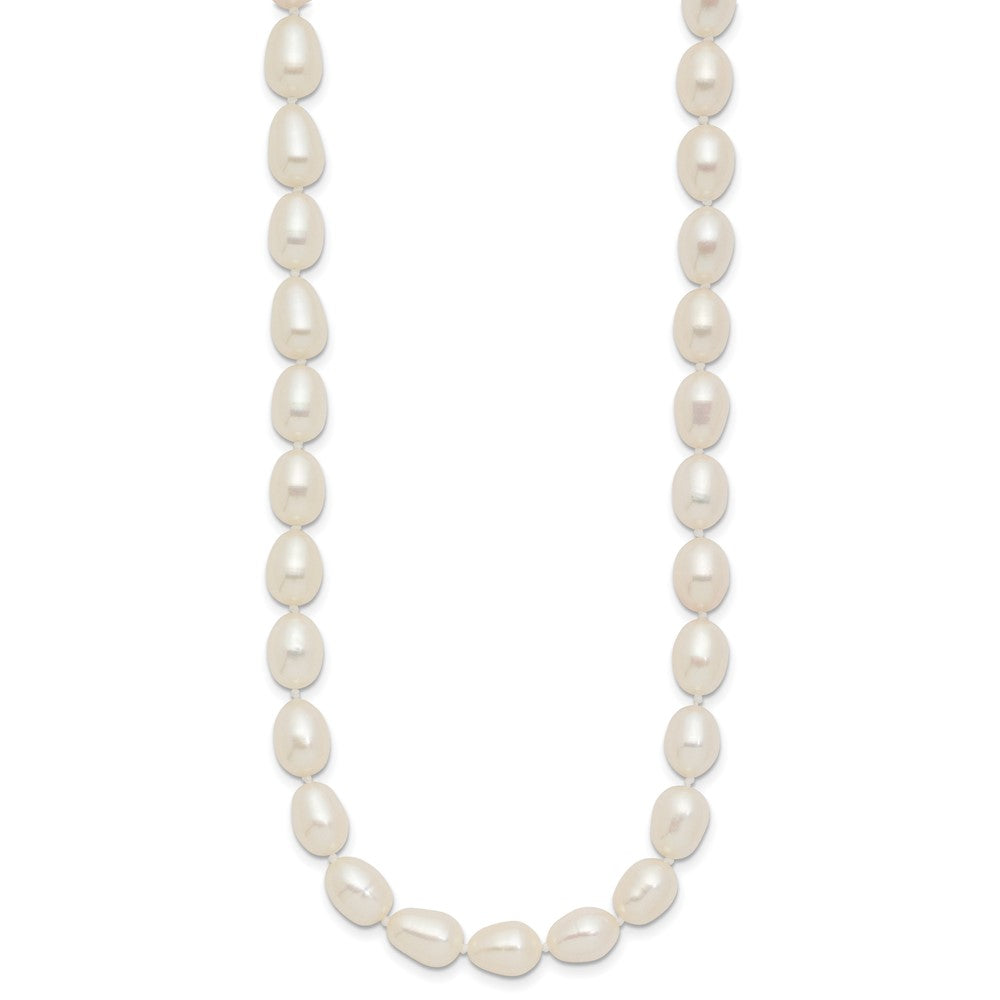 14k 7-8mm White Rice Freshwater Cultured Pearl 20 inch Necklace