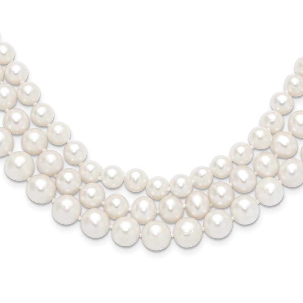 14k Yellow gold;Freshwater cultured pearl;Multi-strand clasp;Multi-strand
