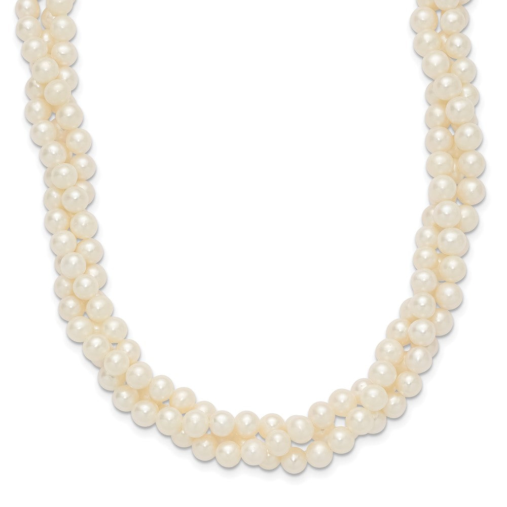 14k Yellow gold;Freshwater cultured pearl;Multi-strand clasp;Multi-strand