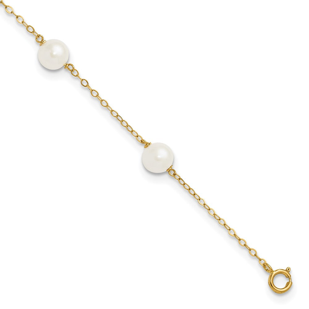 14k Yellow gold;Spring Ring;Freshwater cultured pearl