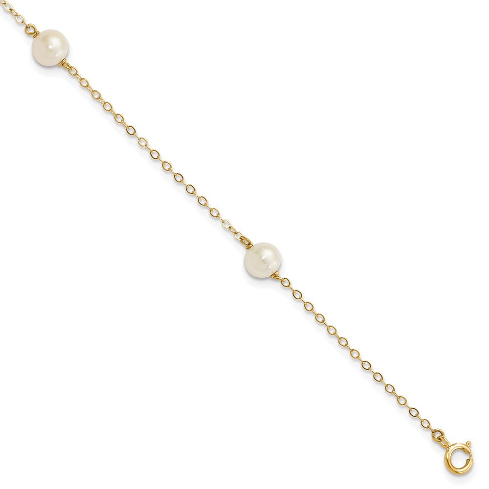 14k Yellow gold;Spring Ring;Freshwater cultured pearl