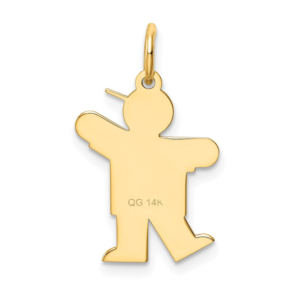 14k The Kids Small It's a Boy Engravable Kiss Charm