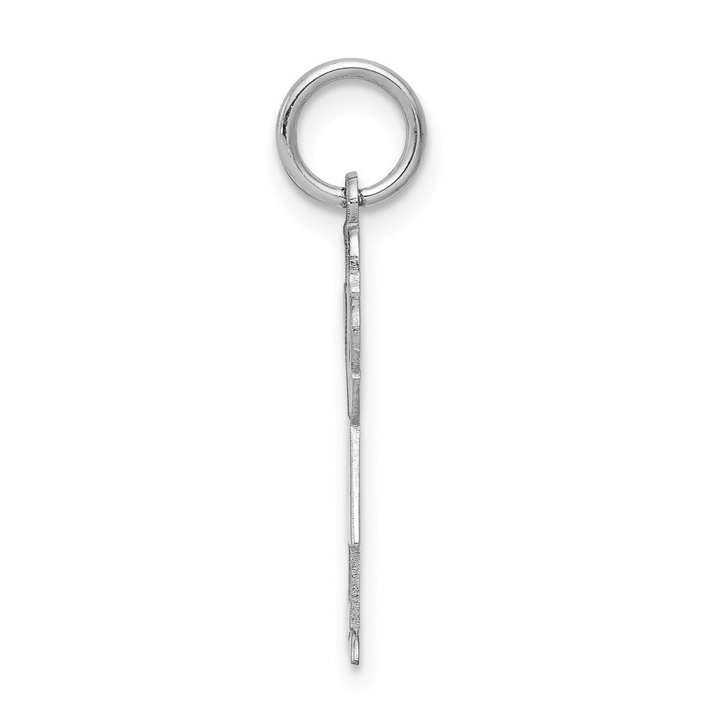 14k White Gold The Kids Small Girl with Ponytails Engravable Love Charm