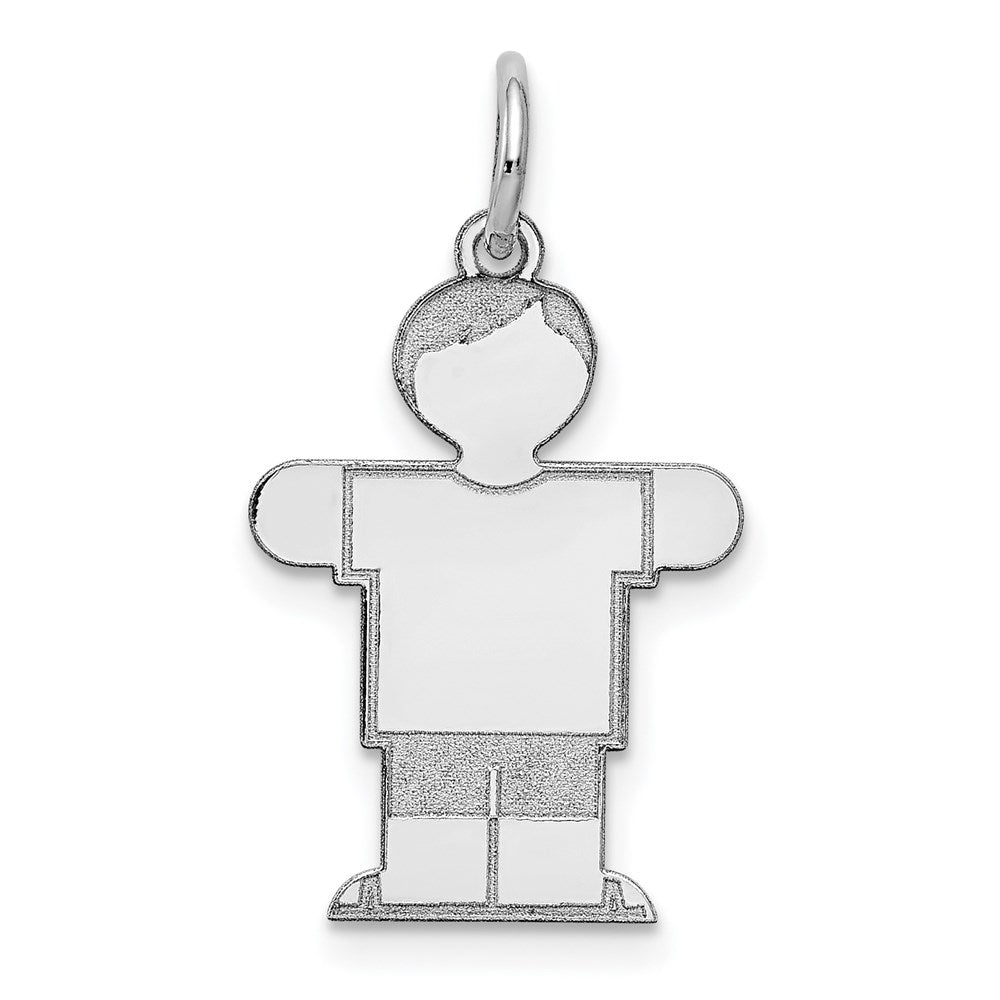 Solid;Polished;14K White gold;Engravable;Laser Etched