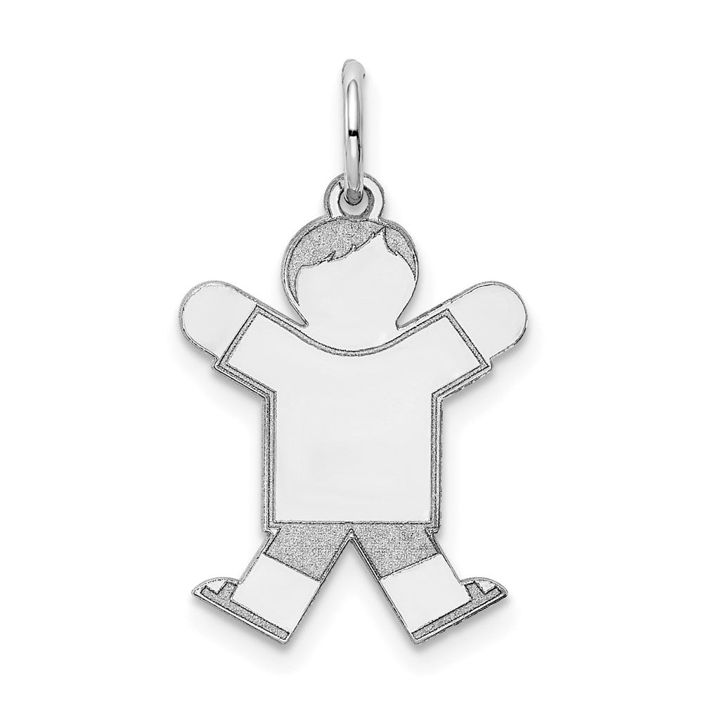 Solid;Polished;14K White gold;Engravable;Laser Etched