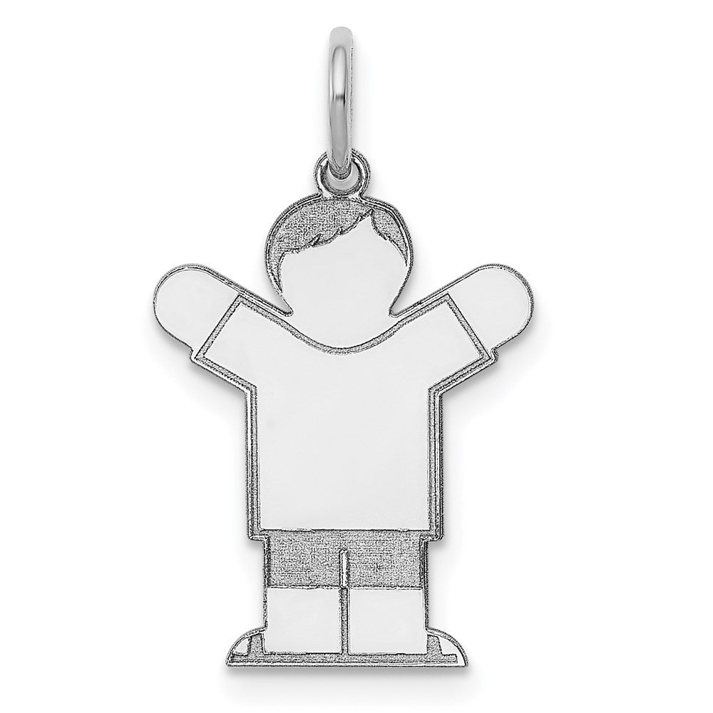 Solid;Polished;14K White gold;Engravable;Laser Etched