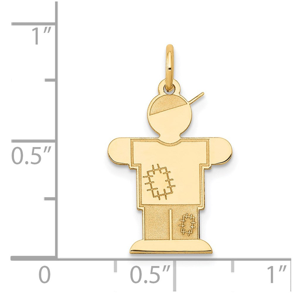 14k The Kids Small Patches Boy Engravable Hugs Charm