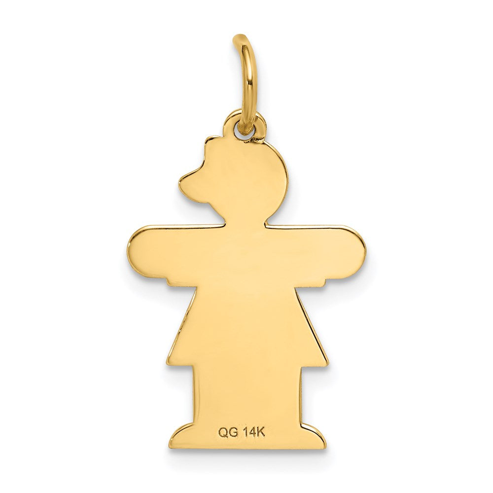14k The Kids Small Heart Dress Girl Engravable Hugs Charm