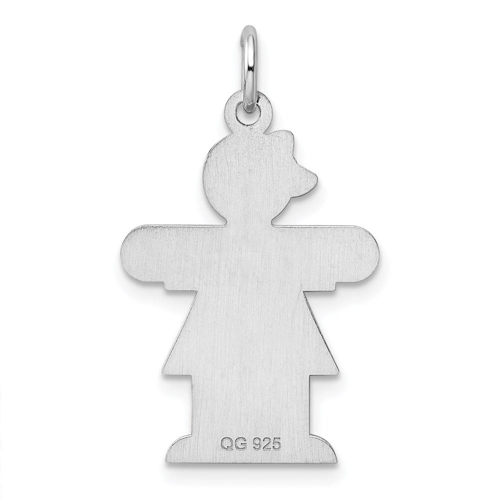 Sterling Silver Rhodium-plated Hugs Kid Charm