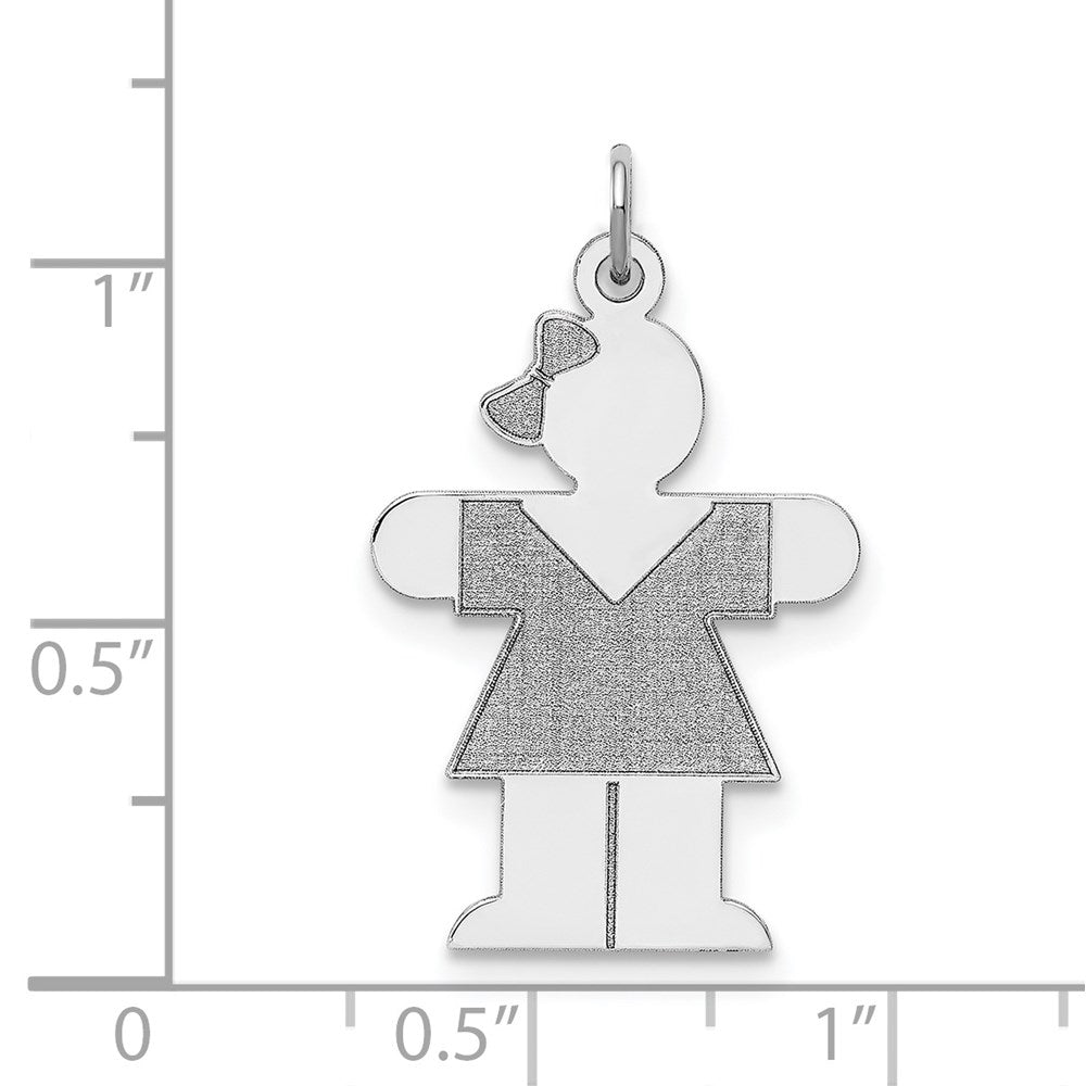 Sterling Silver Rhodium-plated Hugs Kid Charm