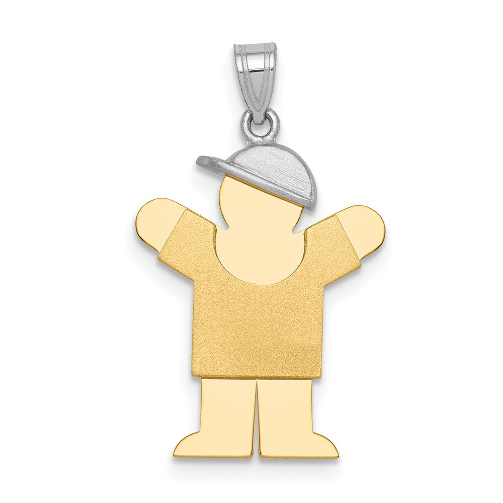Solid;Casted;Polished;Satin;14K Two-tone;Engravable