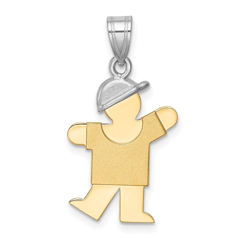 Solid;Casted;Polished;Satin;14K Two-tone;Engravable