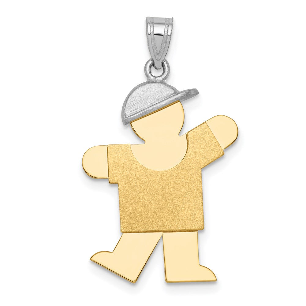 Solid;Casted;Polished;Satin;14K Two-tone;Engravable