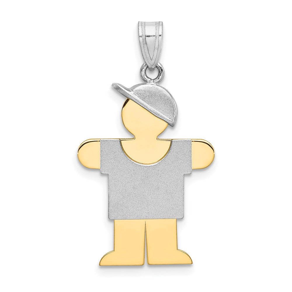 Solid;Casted;Polished;Satin;14K Two-tone;Engravable