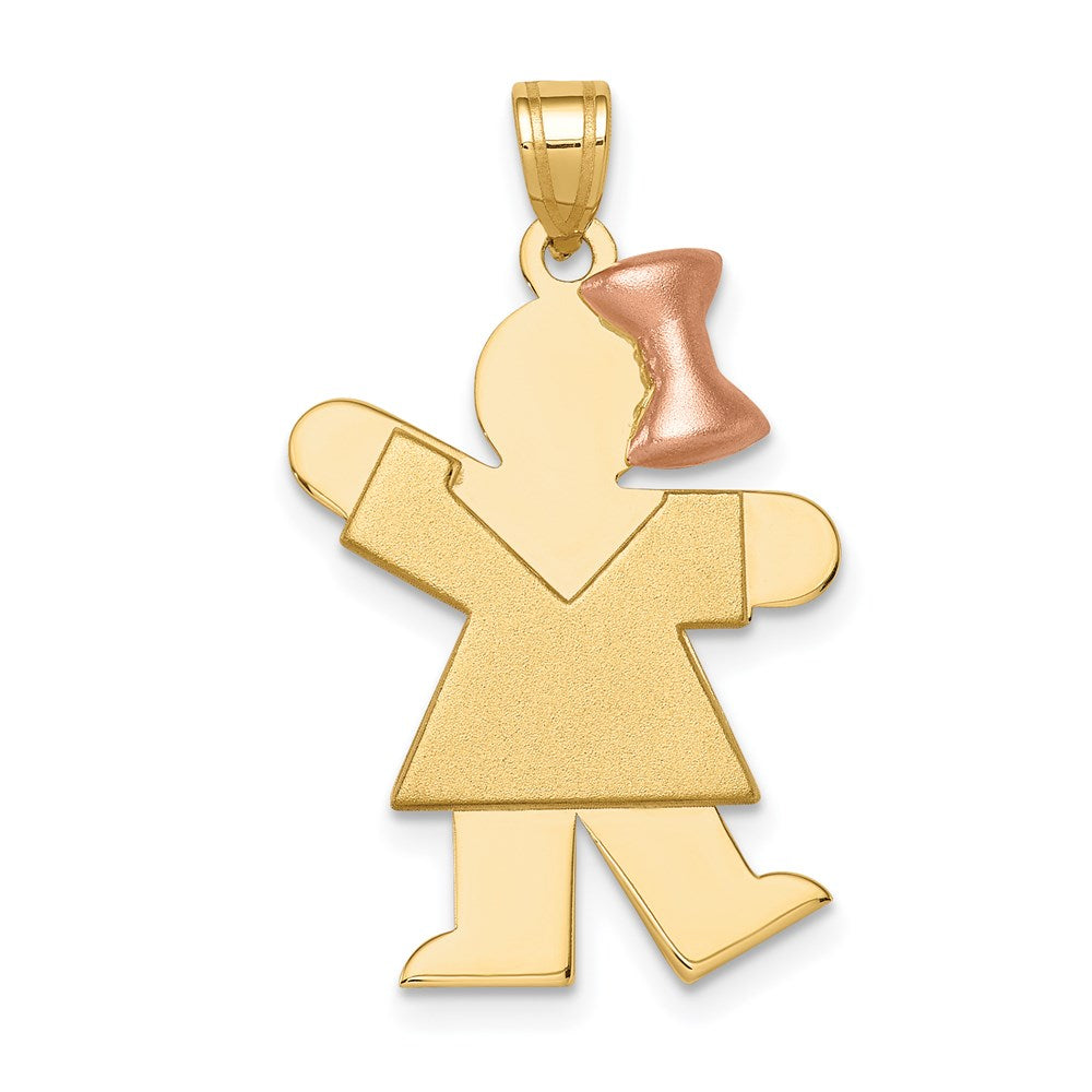 Solid;Casted;Polished;Satin;14K Two-tone;Engravable