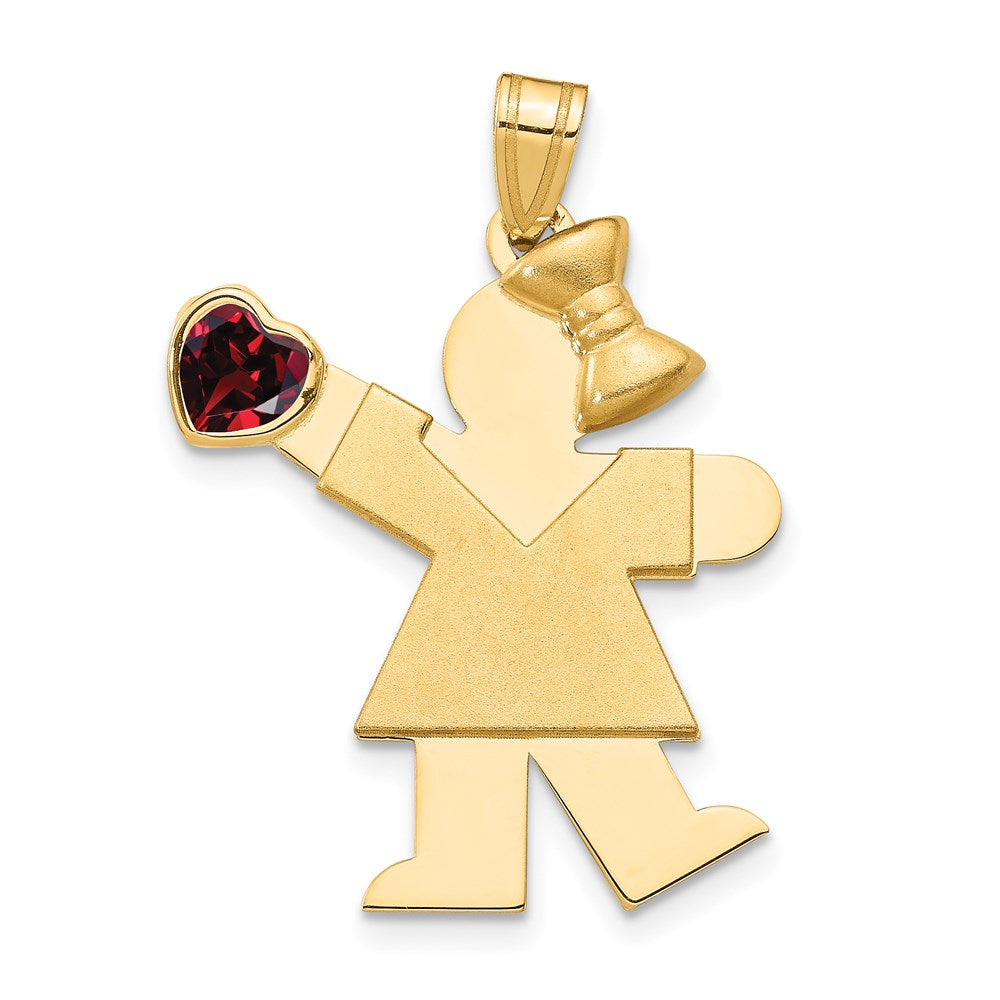 Solid;14k Yellow gold;Engravable;Synthetic;CZ;Polished & satin;Double layered