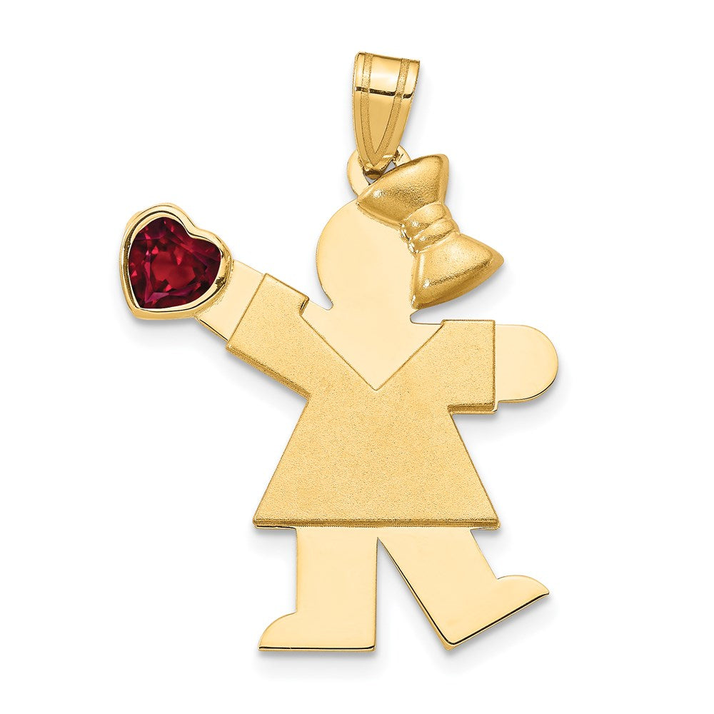 Solid;14k Yellow gold;Engravable;Synthetic;CZ;Polished & satin;Double layered