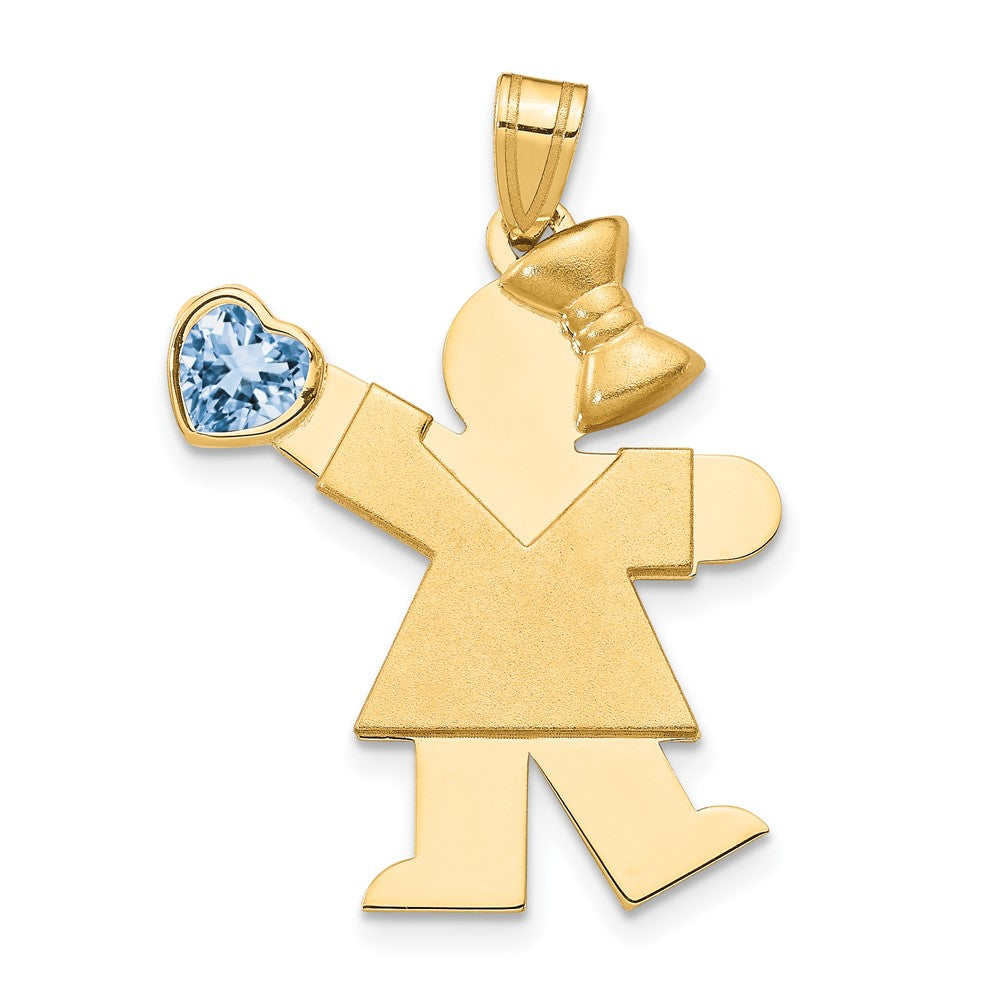 Solid;14k Yellow gold;Engravable;Synthetic;CZ;Polished & satin;Double layered