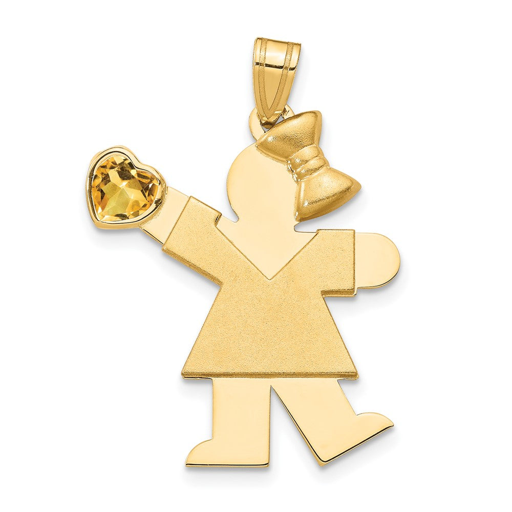 Solid;14k Yellow gold;Engravable;Synthetic;CZ;Polished & satin;Double layered