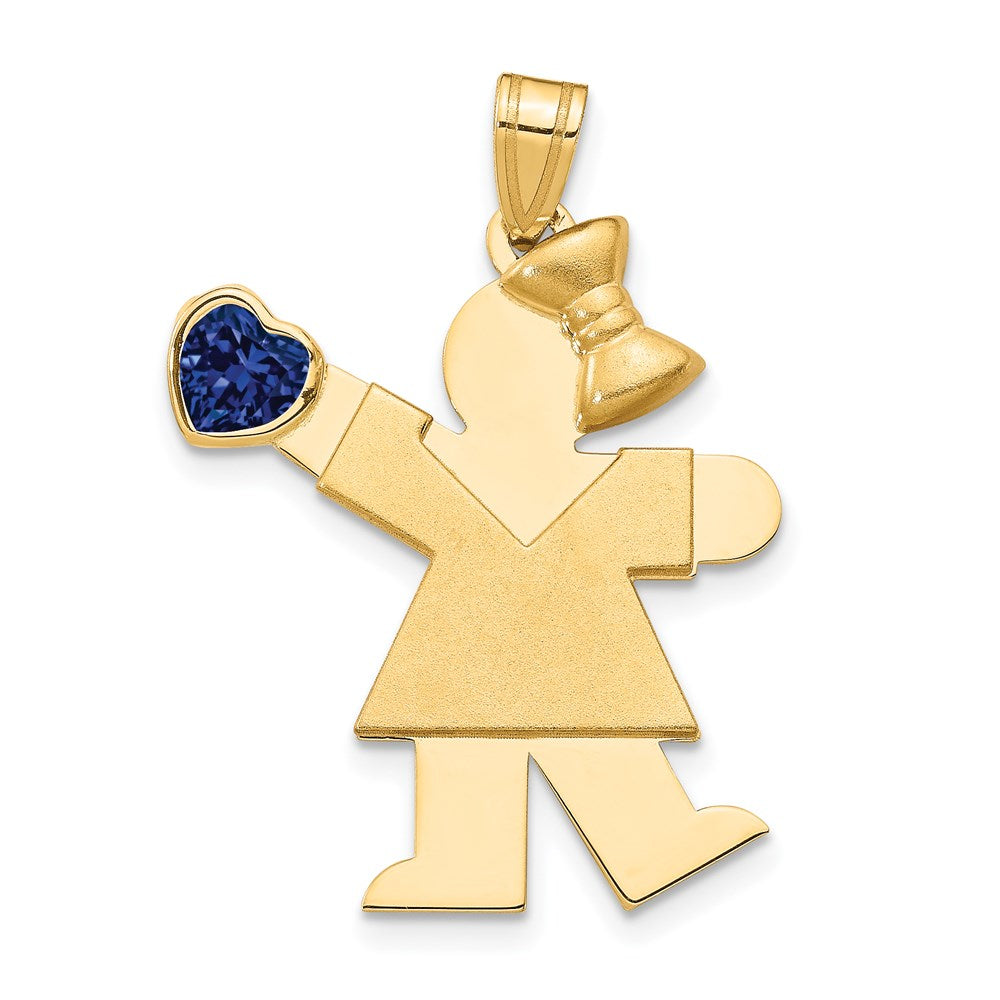 Solid;14k Yellow gold;Engravable;Synthetic;CZ;Polished & satin;Double layered