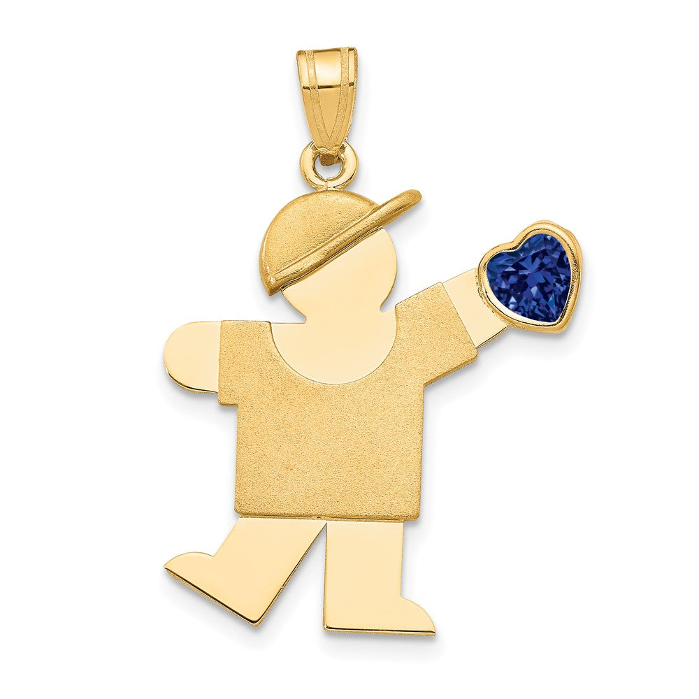 Solid;14k Yellow gold;Synthetic;CZ;Engravable (front only);Polished & satin;Double layered