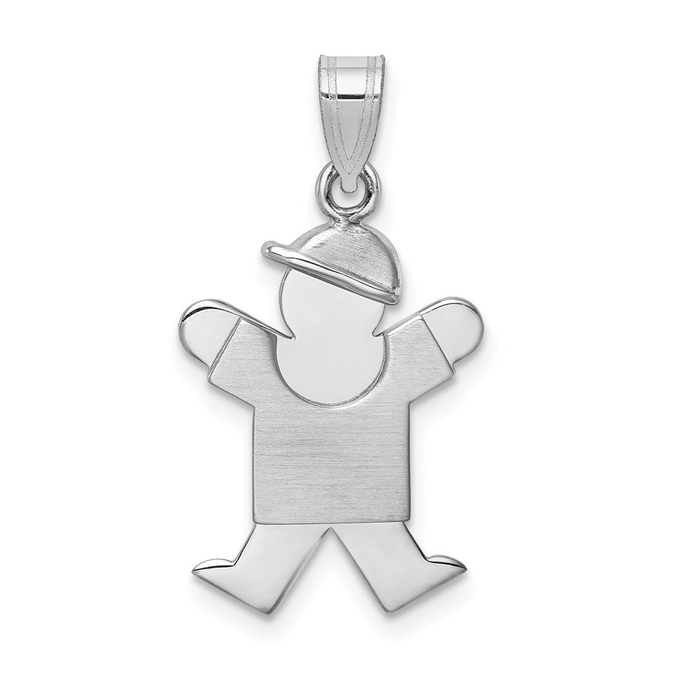 Solid;Casted;Polished;Satin;14K White gold;Engravable
