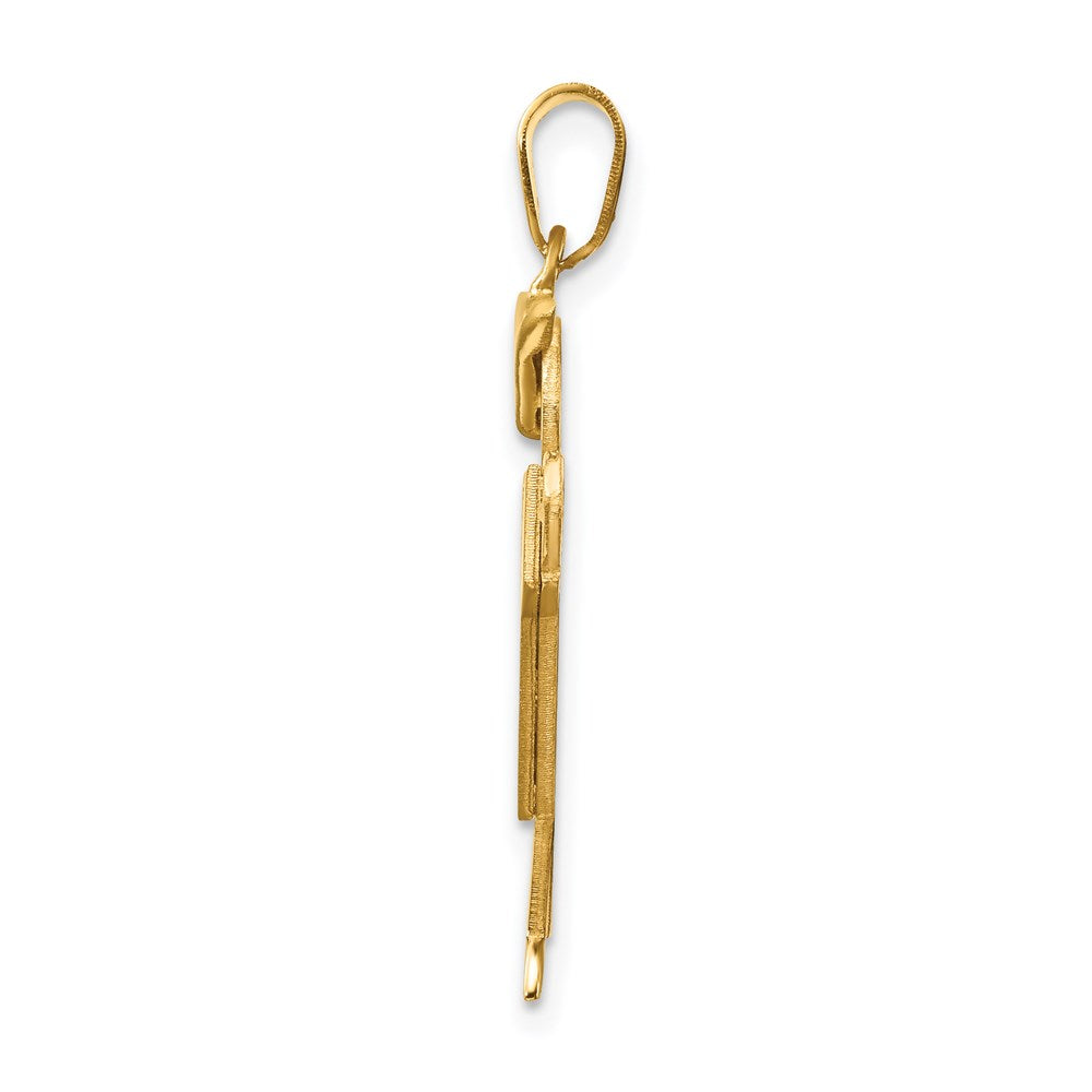 14k The Kids Solid Engravable Medium Boy with Hat on Left Kiss Charm