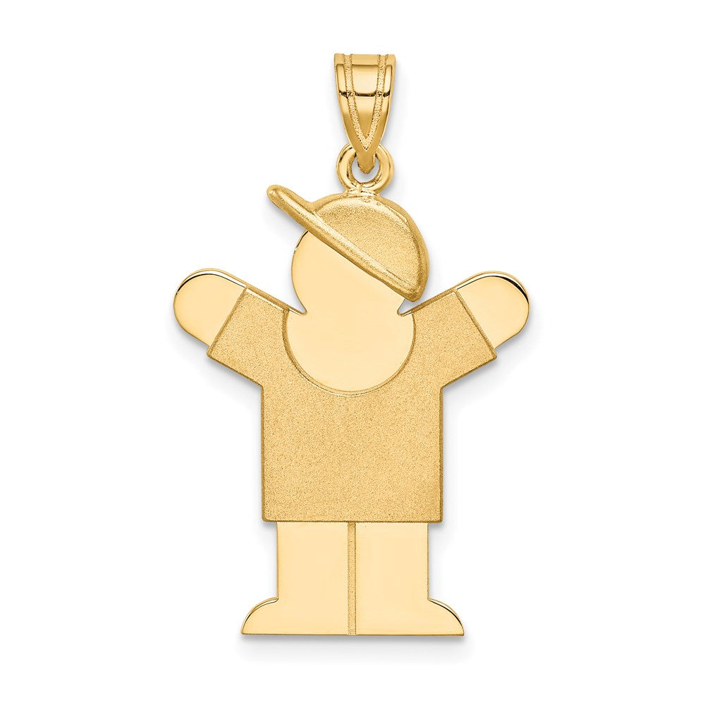 Solid;Casted;Polished;Satin;14k Yellow gold;Engravable