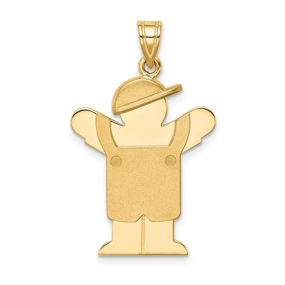 Solid;Casted;Polished;Satin;14k Yellow gold;Engravable