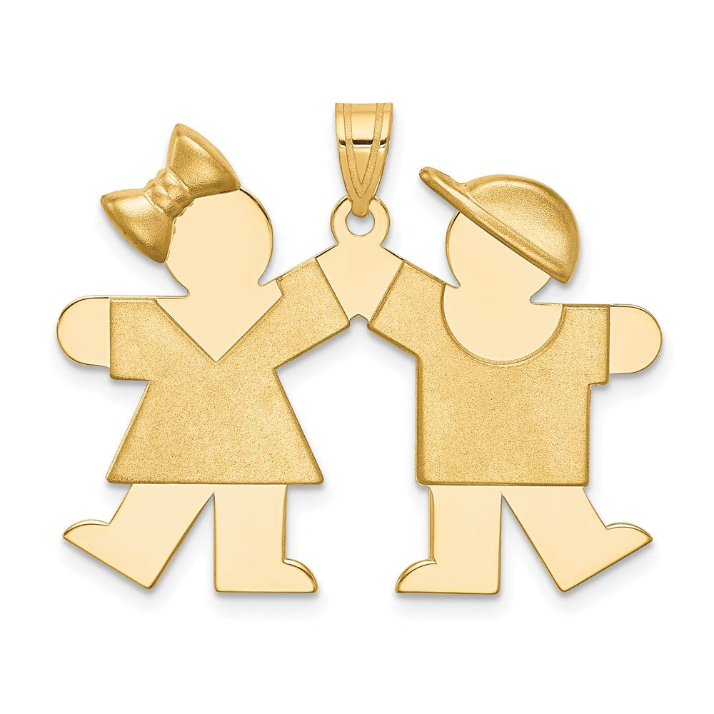 Solid;Casted;Polished;Satin;14k Yellow gold;Engravable
