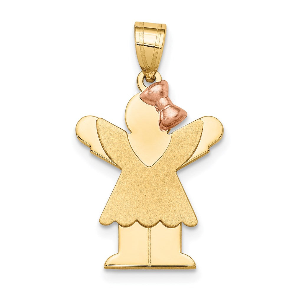 Solid;Casted;Polished;Satin;14K Two-tone;Engravable