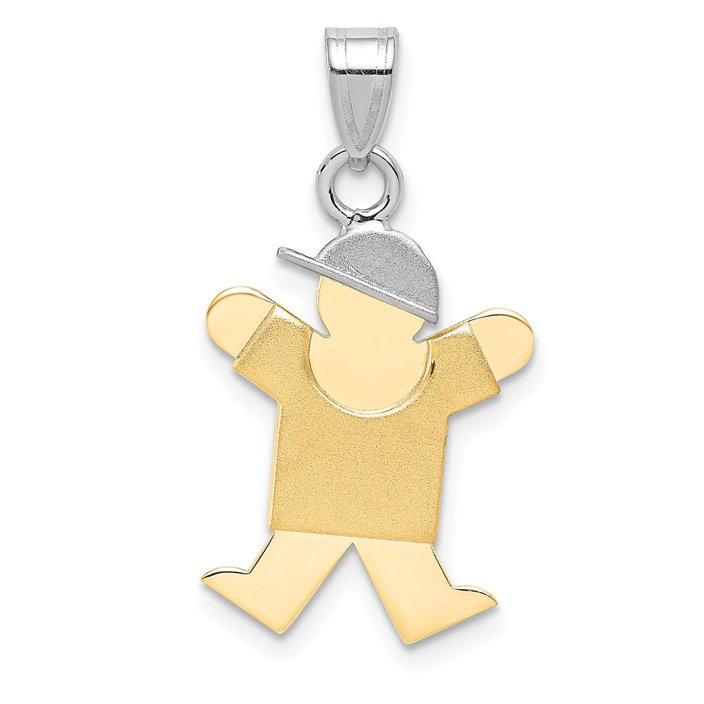 Solid;Casted;Polished;Satin;14K Two-tone;Engravable