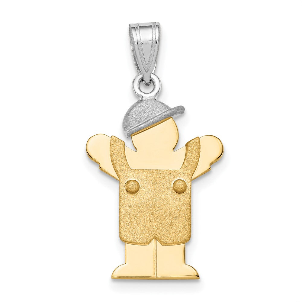 Solid;Casted;Polished;Satin;14K Two-tone;Engravable
