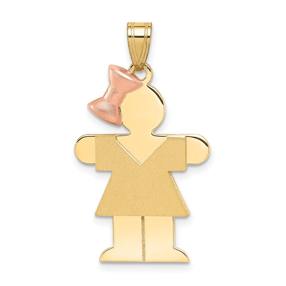 Solid;Casted;Polished;Satin;14K Two-tone;Engravable