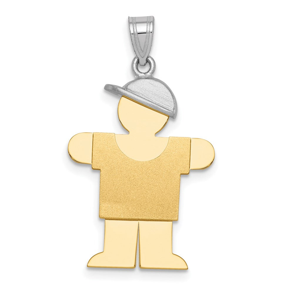 Solid;Casted;Polished;Satin;14K Two-tone;Engravable