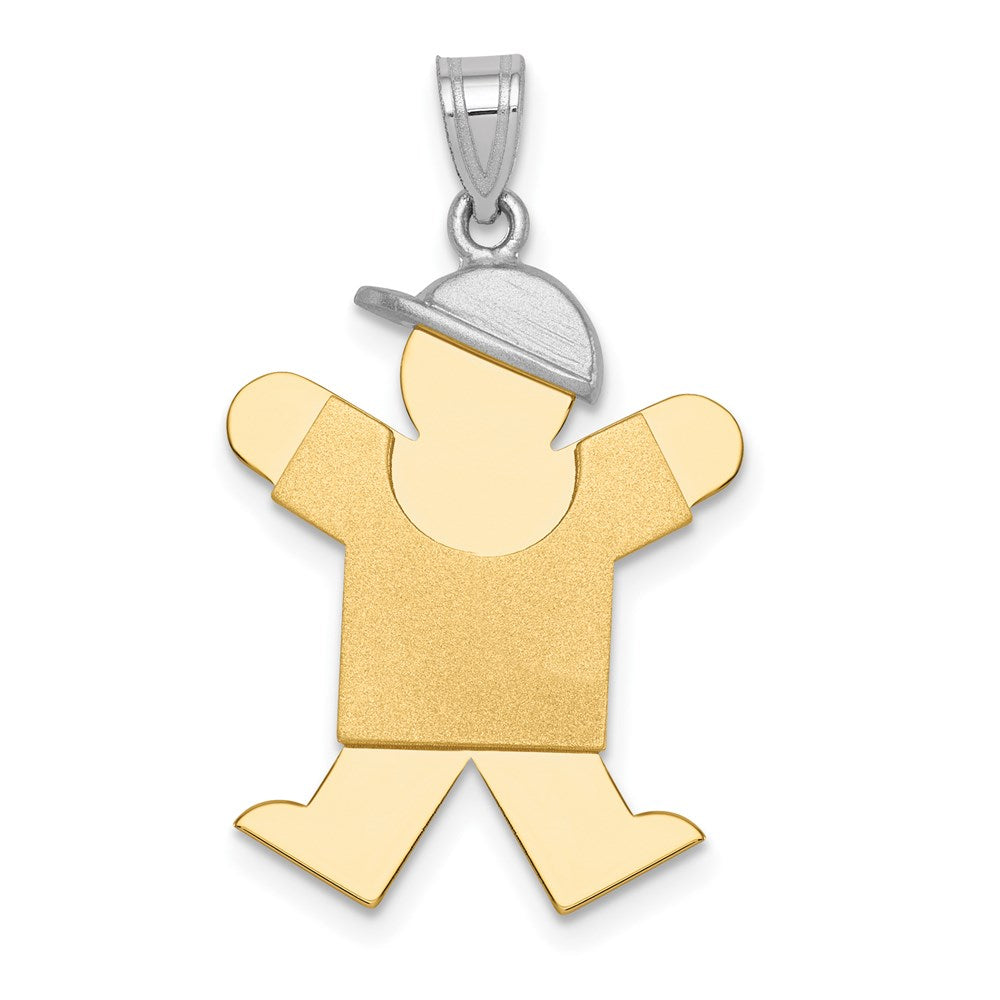 Solid;Casted;Polished;Satin;14K Two-tone;Engravable