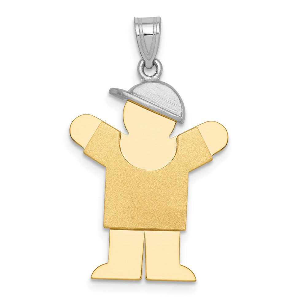Solid;Casted;Polished;Satin;14K Two-tone;Engravable