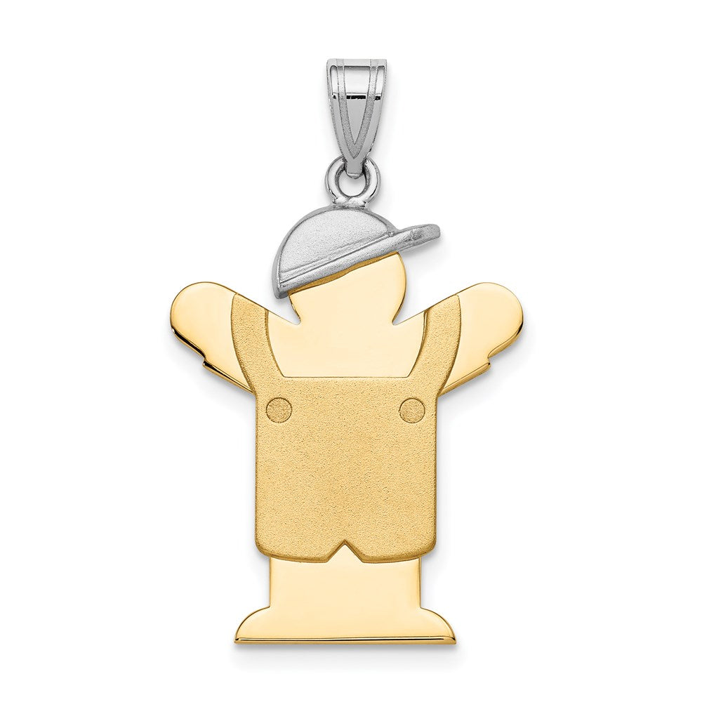 Solid;Casted;Polished;Satin;14K Two-tone;Engravable